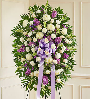 Deepest Sympathies Lavender &amp;amp; White Standing Spray